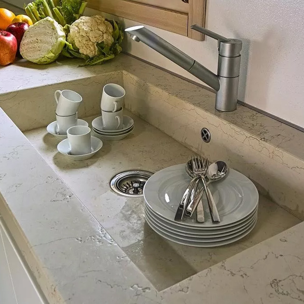 Bianco Perlino Marble Kitchen Sink - RMS Marble