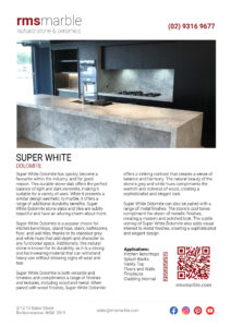 Super White Flyer Image - RMS Natural Stone and Ceramics
