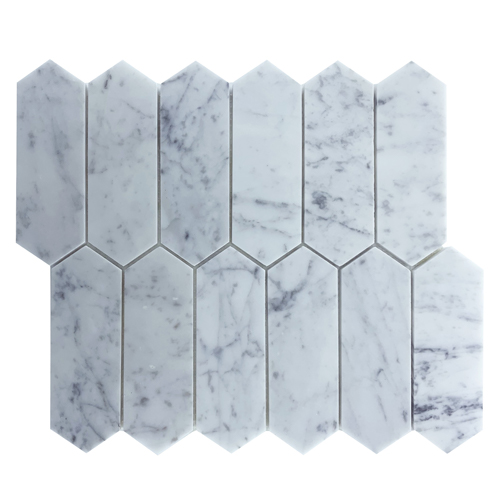 Carrara Long Hex Marble Mosaic