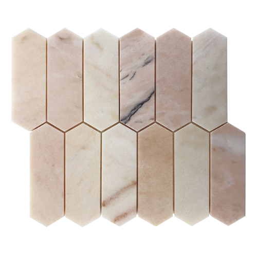 Pink Long Hex Marble Mosaic