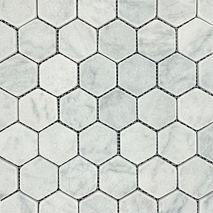 Carrara Tumbled Hexagon 1