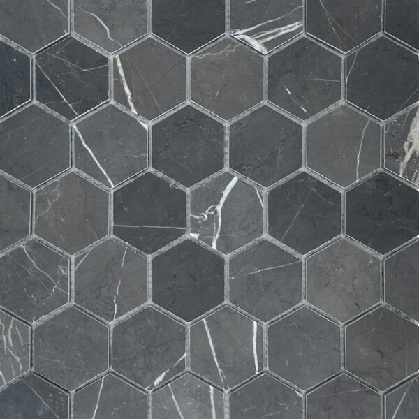 Pietra Grey Hexagon Marble Mosaic - RMS Marble Natural Stone and Ceramics
