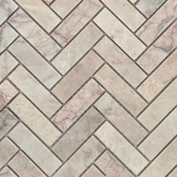 Rosso Herringbone Marble Mosaic - RMS Marble Natural Stone and Ceramics